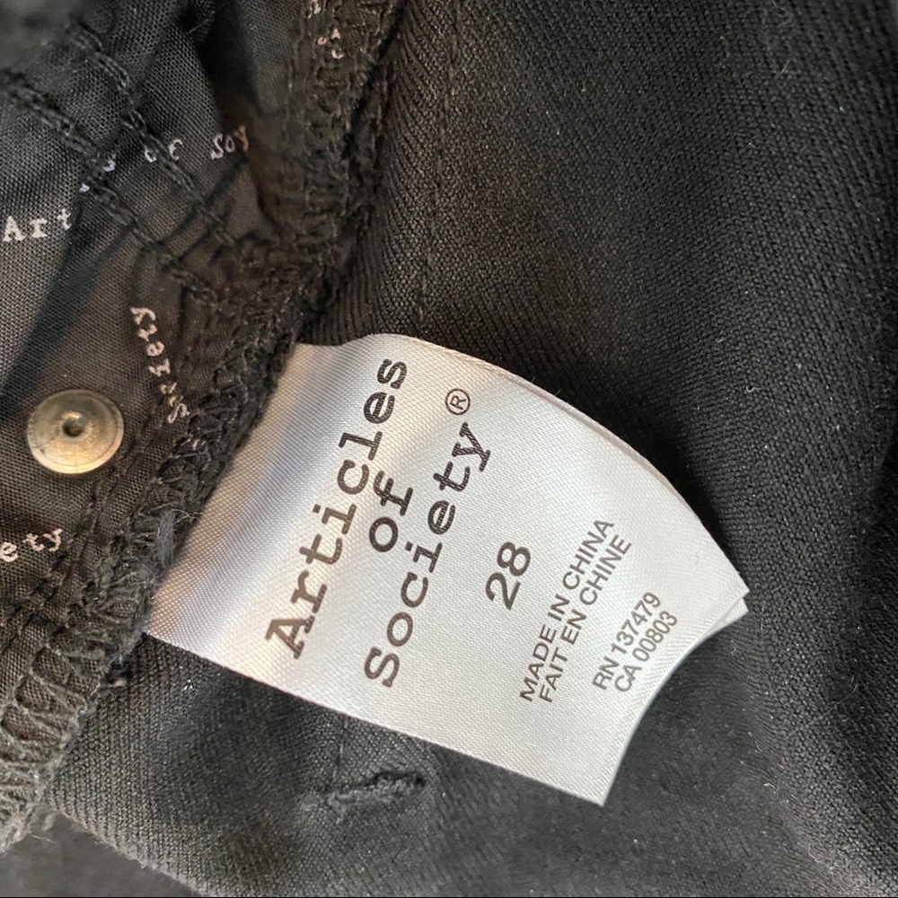 ARTICLES OF SOCIETY Ripped Stretch Jeans Black - Picture 6 of 7